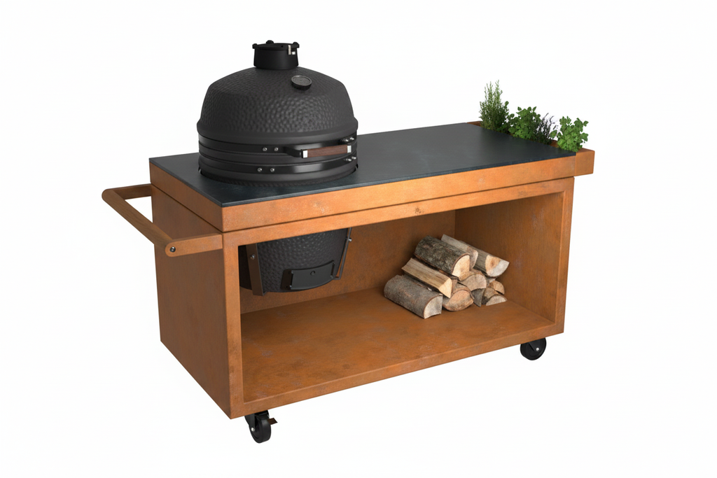 Kamado Table - Fond blanc